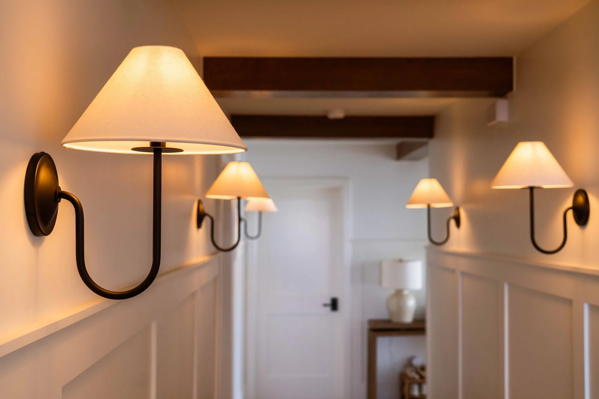Completed La Jolla remodel hallway showing clean finishes and organized space
