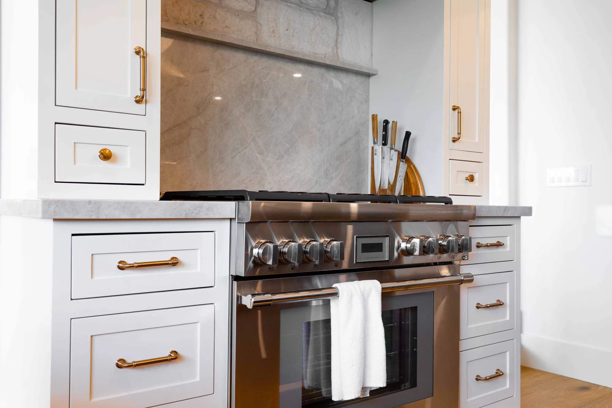 La Jolla Kitchen Design - Modern kitchen with designer backsplash and custom island in La Jolla